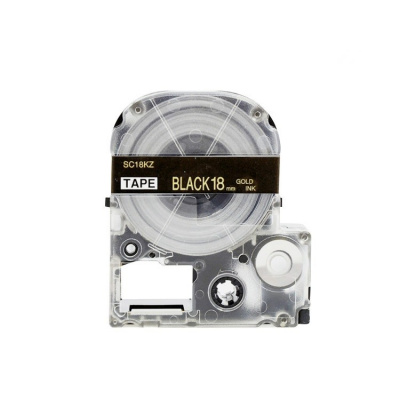 Epson LK-5BKP, SC18KZ, C53S672095 , 18mm x 9m, gold text / black tape, compatible tape