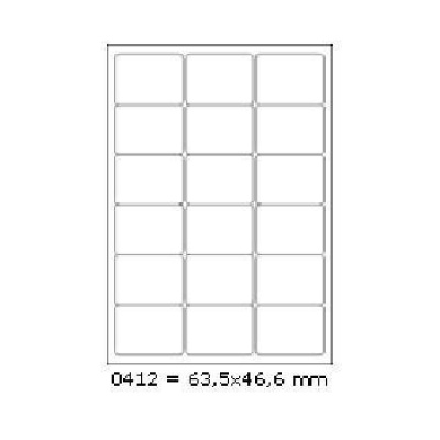 Self-adhesive labels 63,5 x 46,6 mm, 18 labels, A4, 100 sheets