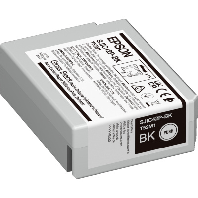 Epson SJIC42P-BK C13T52M140 for ColorWorks, glossy black original ink cartridge