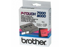 Brother TX-451, 24mm x 15m, black text / red tape, original tape