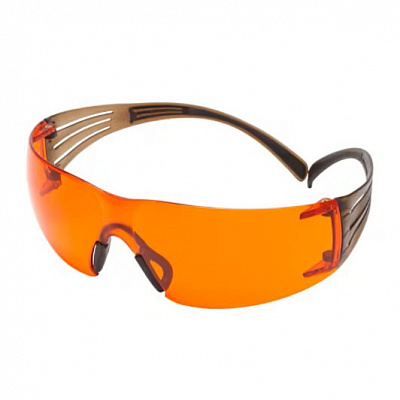 3M SF406SGAF-BLA Safety Glasses, orange lens, Anti-Fog / Anti-Scratch