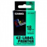 Casio XR-18GN1, 18mm x 8m, black text/green tape, original tape