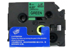 Compatible tape Brother TZ-711 / TZe-711, 6mm x 8m, black text / green tape