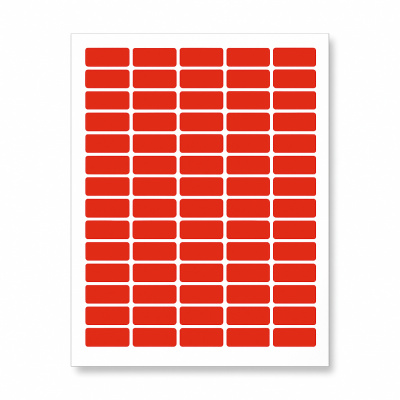 Self-adhesive labels 38 x 21,2 mm, 65 labels, A4, 20 sheets, red