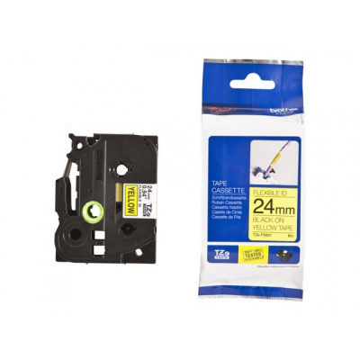 Compatible tape Brother TZ-FX651/TZe-FX651 24mm x 8m, flexi, black text/yellow tape