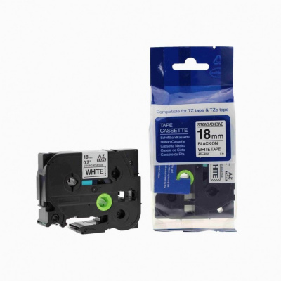Compatible tape Brother TZ-S241/TZe-S241 18mm x 8m extr.adh. black text/white tape