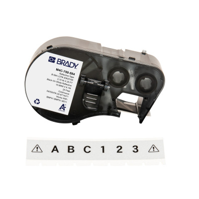 Brady M4C-750-584 / 170811, 19.05 mm x 6.10 m, Plastic, black text / white tape