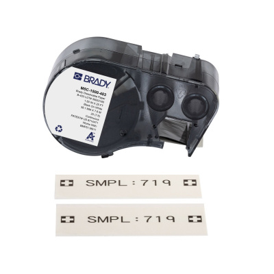 Brady M5C-1500-403 / 170858, 38.10 mm x 7.62 m, Paper, black text / white tape