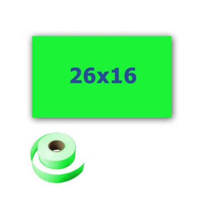Price labels for labeling pliers, rectangular, 26mm x 16mm, 700pcs, signal green