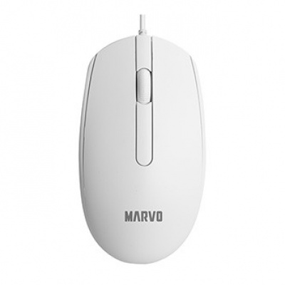 Mouse wired, Marvo MS003 MS003 WH, white, optic, 1000DPI