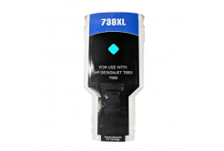 Compatible ink cartridge with HP 738 676M6A cyan