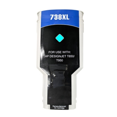 Compatible ink cartridge with HP 738 676M6A cyan
