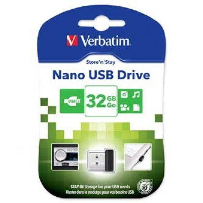 Verbatim 98130 USB flash drive Store 'N' Stay, USB 2.0, 32GB, Nano, black, USB A