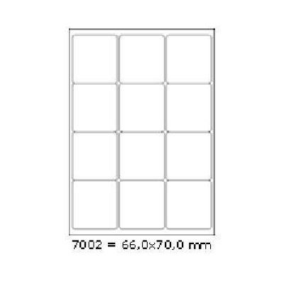 Self-adhesive labels 66 x 70 mm, 12 labels, A4, 100 sheets