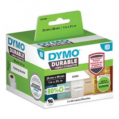Dymo polypropylene labels 89mm x 25mm, white, multifunction, 2x350 pcs, 2112285