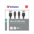 Verbatim 48874 USB cable (2.0), USB A + microUSB, 1m, black, box, 2 pc