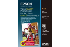 Epson Value Glossy Photo Paper C13S400037, 183 g/m2, 10x15cm, 20pcs, glossy, white, photo paper