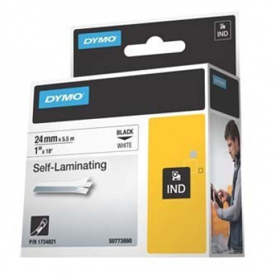 Dymo Rhino 1734821, S0773860, 24mm x 5,5m black text / white tape, original tape