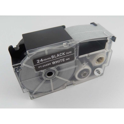 Casio XR-24ABK 24mm x 8m white / black, compatible tape