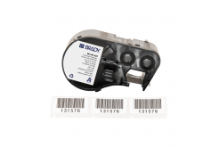 Brady M4-90-422 / 170736, 19.05 mm x 38.10 mm, Polyester, black text / white tape