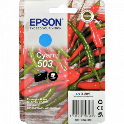 Epson 503 T09Q240 C13T09Q24010 azurová (cyan) originální cartridge