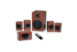 Genius speakers SW-HF 5.1 4600 v2, 5.1, 120W, brown, remote control, home theater, 3.5 mm jack, 40Hz~20kHz
