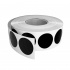 Self-adhesive round labels 20 mm, 2000 pcs, black paper for TTR, roll