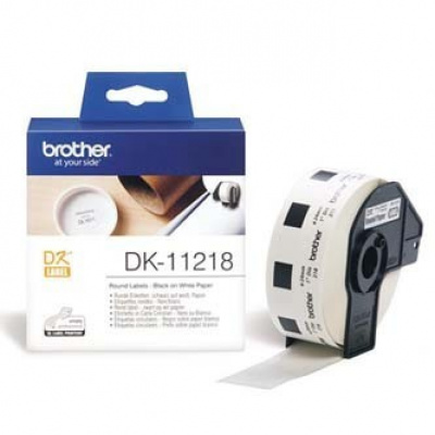 Brother DK-11218, 24mm, paper labels, round, 1000 labels