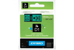 Dymo D1 45809, S0720890, 19mm x 7m, black text/green tape, original tape