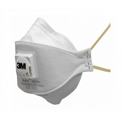 3M 9312+ Aura™ Filtering Half Mask with Exhalation Valve (FFP1)