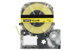 Epson SK12Y, 12mm x 5m, black text / fluorescent yellow tape, compatible tape