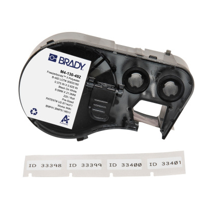 Brady M4-130-492 / 170779, 20.96 mm, Polyester, black text / white tape