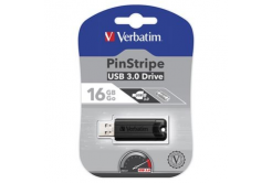 Verbatim 49316 Store N Go PinStripe, USB flash drive, USB A 3.0, 16GB, with pull-out connector, black