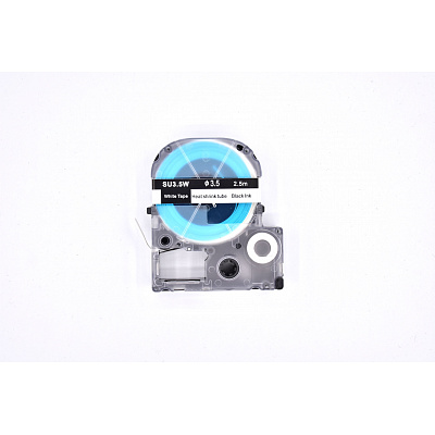 Epson LK-4WBA3 / SU35W, 3mm x 2,5m, black text / white tape, shrink compatible tape