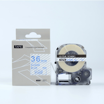 Epson LK-7TLN, ST36BW, 36mm x 9m, blue text / clear tape, compatible tape