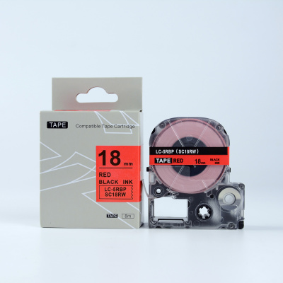 Epson LTS18RW, 18mm x 5m, red text / white tape, compatible tape