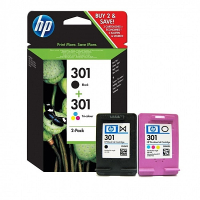 HP 301 N9J72AE black/color (black/color) original ink cartridge, expired