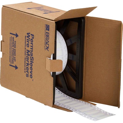 Brady LSZH-375-2-WT / 141242, labels, THT Low Smoke Halogen Free Permasleeve Wire Marking Sleeves, 50.80 mm x 16.40 mm