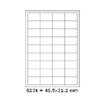 Self-adhesive labels 48,5 x 31,2 mm, 36 labels, A4, 100 sheets
