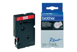 Brother TC-292, 9mm x 7,7m, red text / white tape, original tape