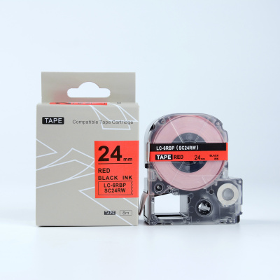 Epson LTS24RW, 24mm x 5m, red text / white tape, compatible tape