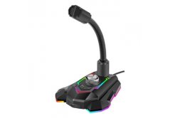 Marvo, gaming microphone, MIC-05, volume control, black, Rainbow backlighting, phone holder