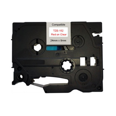 Compatible tape Brother TZ-152 / TZe-152, 24mm x 8m, red text / transparent tape