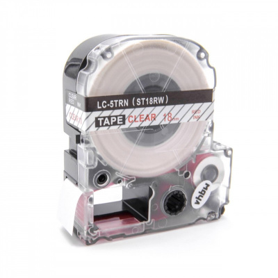 Epson LC-5TRN, ST18RW, 18mm x 8m, red text / clear tape, compatible tape