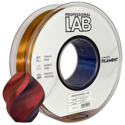 Professional Lab FG-P107-E1, 3D filament, PLA Silk, 1,75mm, 1000g, Tri Color, Red, Yellow, Blue