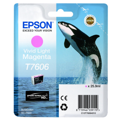 Epson T7606 C13T76064N10 light magenta (vivid light magenta) original ink cartridge