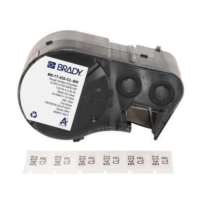 Brady M5-17-432-CL-BK / 170873, 25.40 mm, Polyester, black text / transparent tape