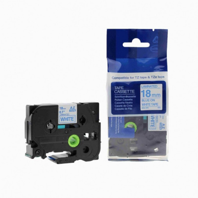 Compatible tape Brother TZ-243 / TZe-243, 18mm x 8m, blue text / white tape