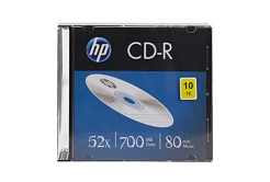 HP CD-R, CRE00085-3, 69310, 10-pack, 700MB, 52x, 80min., 12cm, no printing option, slim case, for data archiving, damaged packaging