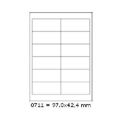 Selfadhesive labels 97 x 42,4 mm, 12 labels, A4, 100 sheets